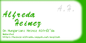 alfreda heincz business card